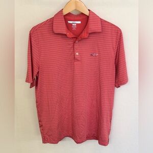 Greg Norman Collection ML75 Play Dry Men's Red Striped Polo Shirt